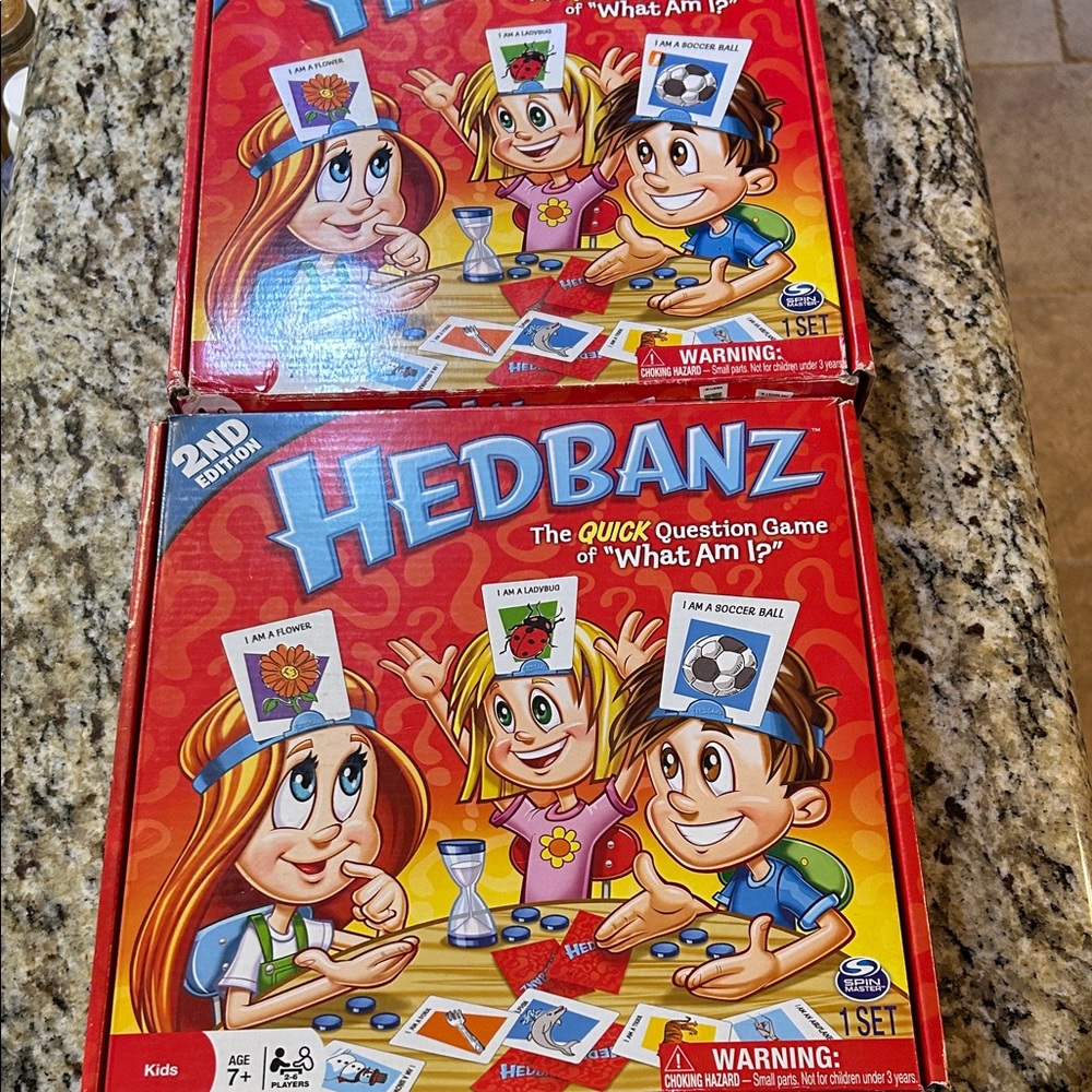 Hedbanz Kids Game - Red and Blue. Two sets of the Game.